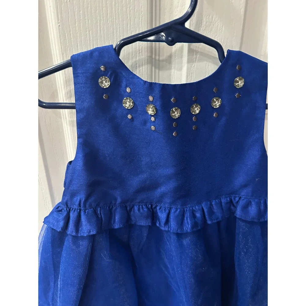 Gymboree Girls‎ Royal Blue Rhinestone Tulle Party Dress Special Occasion bin B